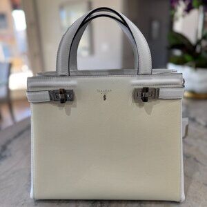 Serapian Milano White and Cream Leather Handbag